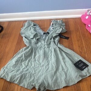 Lulu's Sage Green Button-Down Dress